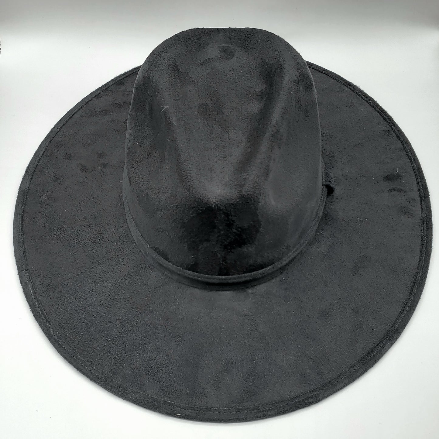 Inner Brim Hand Painted Suede Hat - B&W Hands