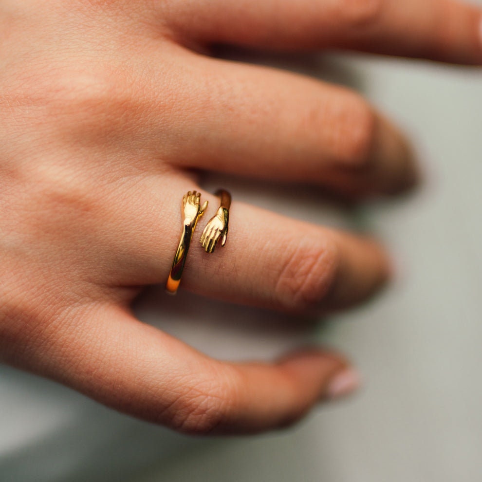 24k gold/ .925 silver Hug ring