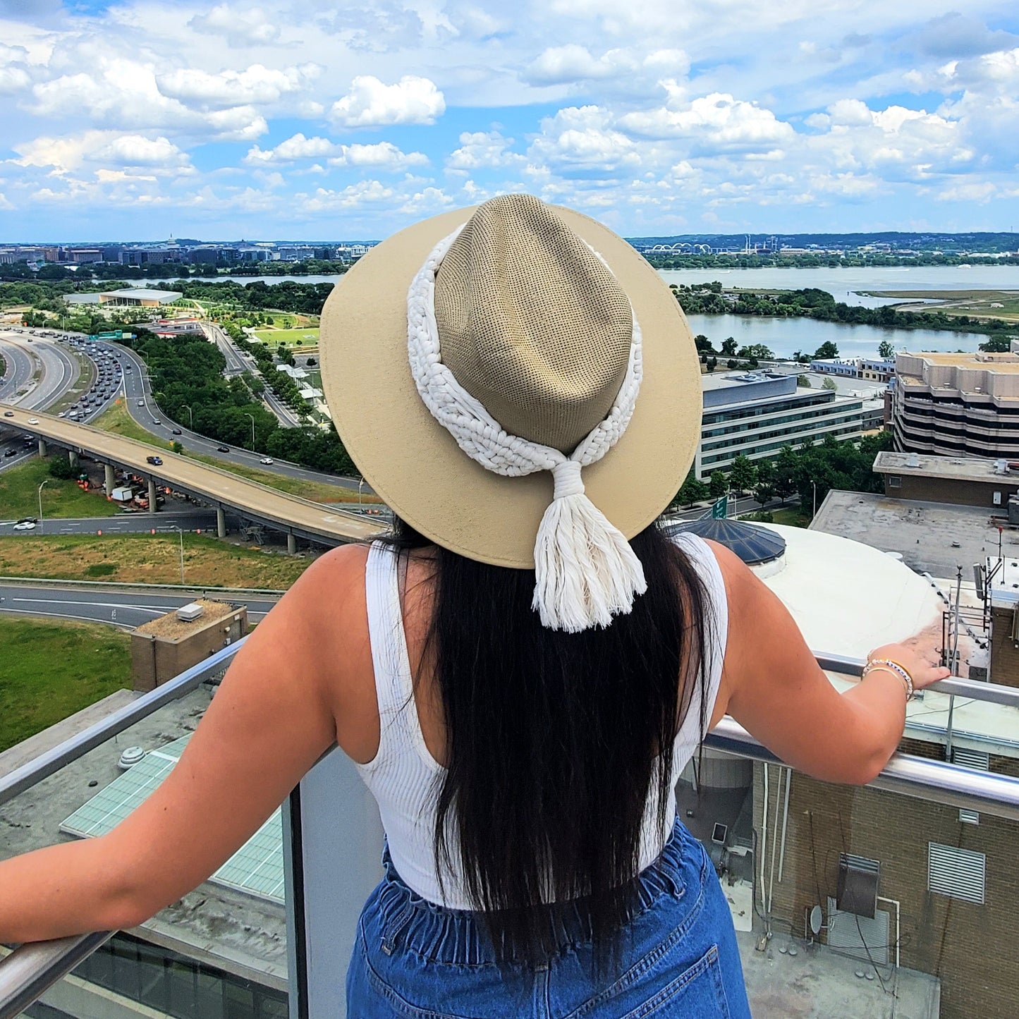 Macrame band hat