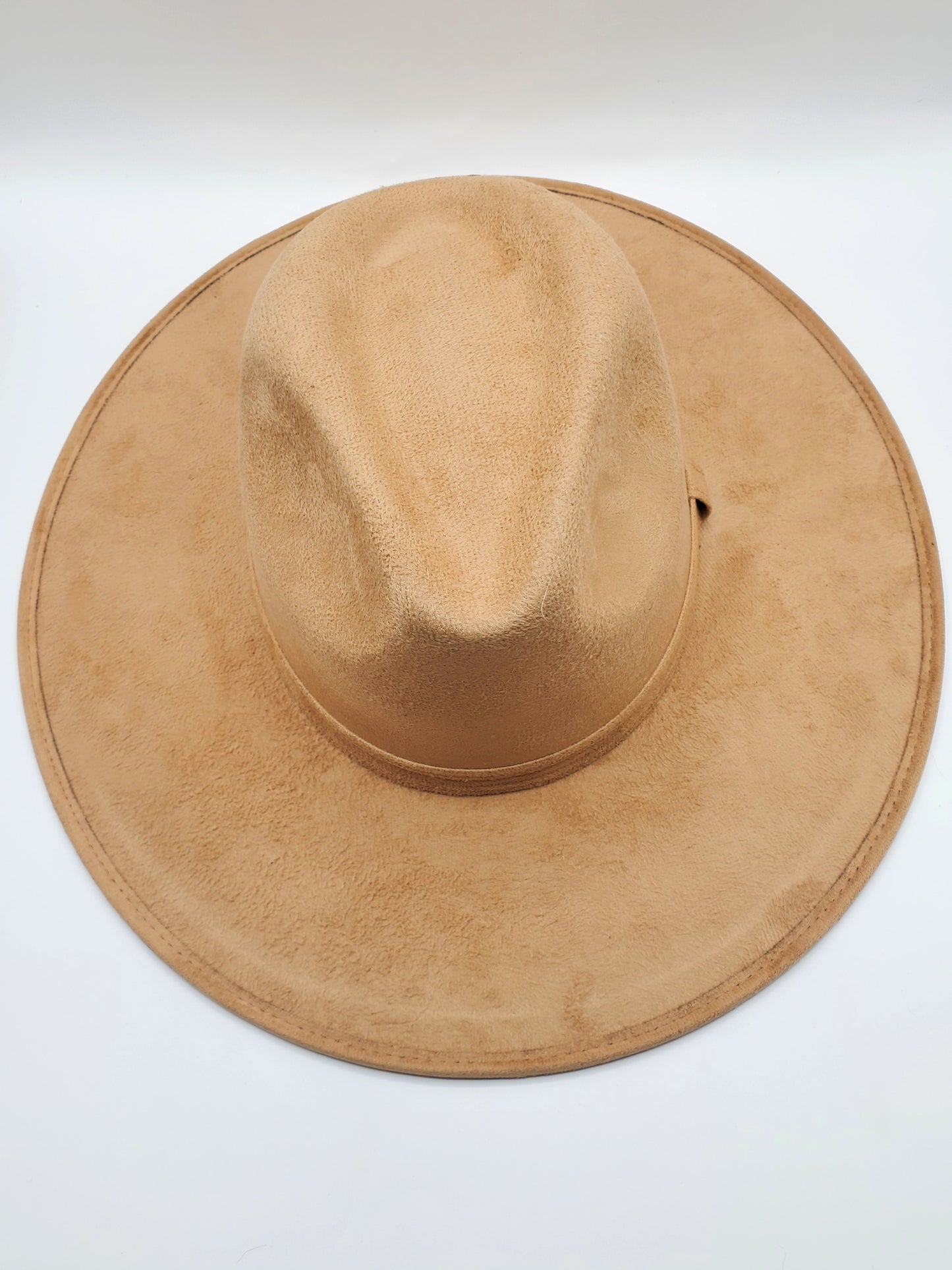 Inner Brim Hand Panted Suede Hat - Nude Flowers