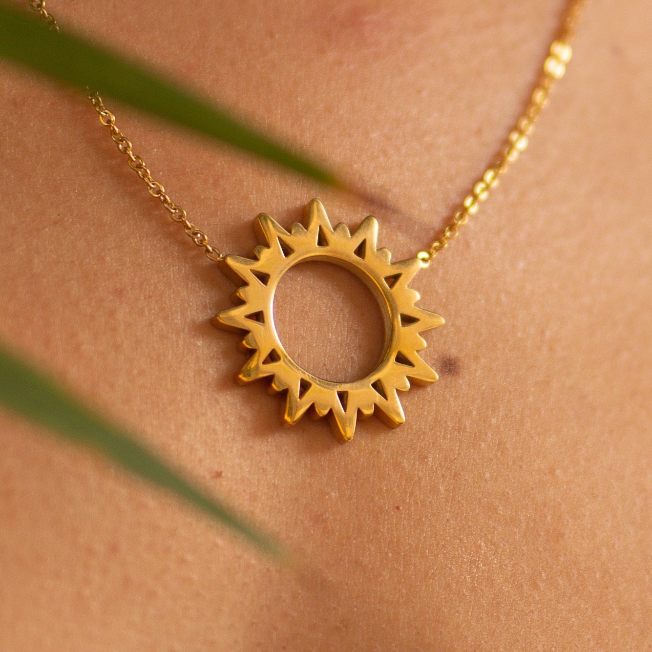 24k gold Sun necklace