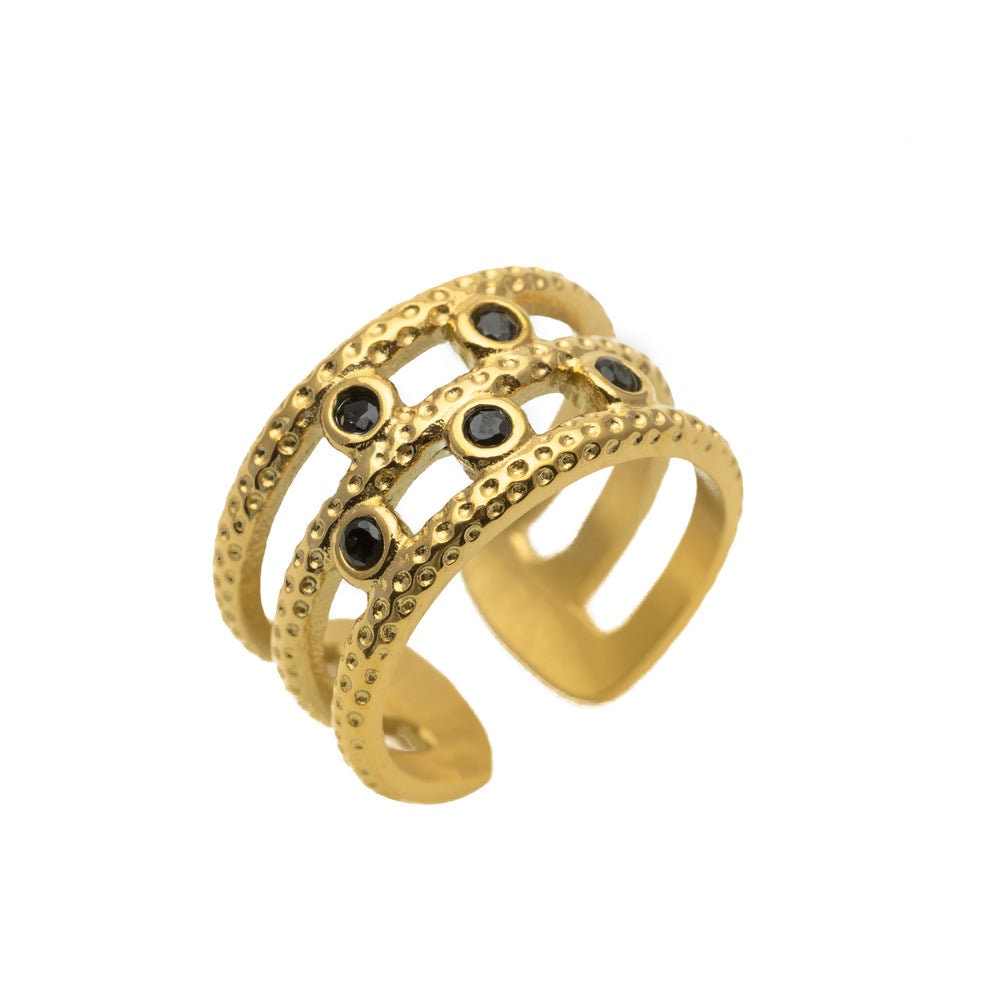 24k gold Midnight ring