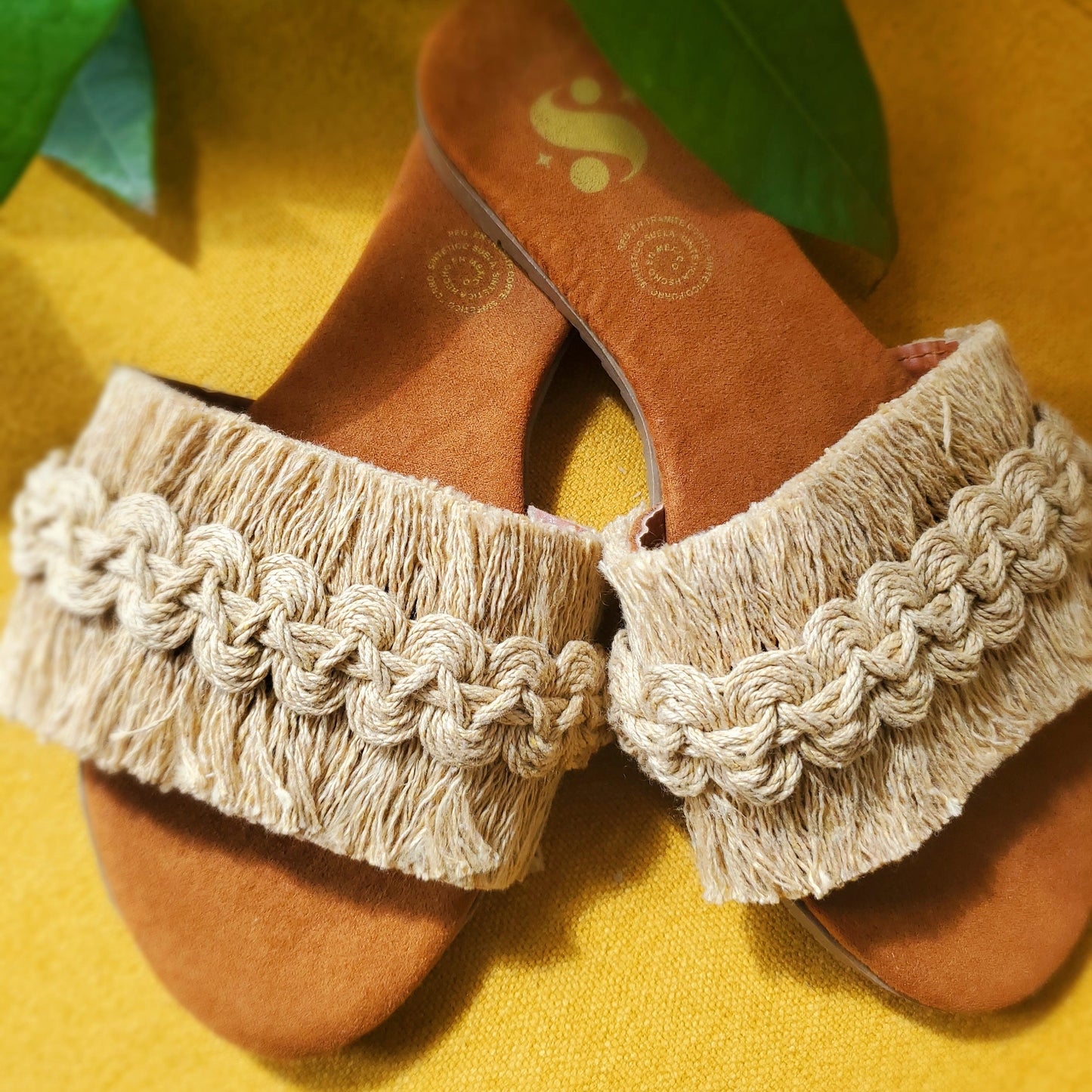 Flat macrame sandals