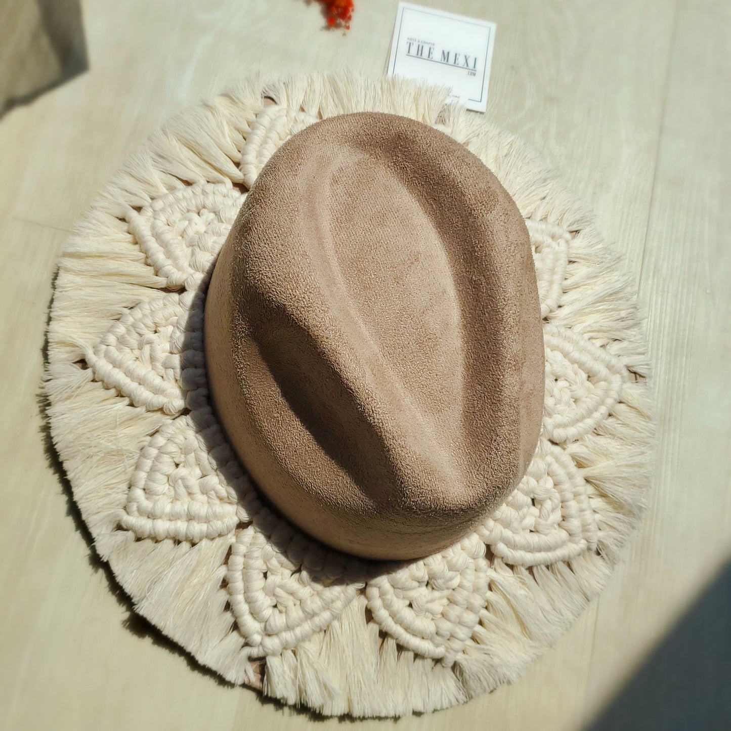 Macrame band suede fedora