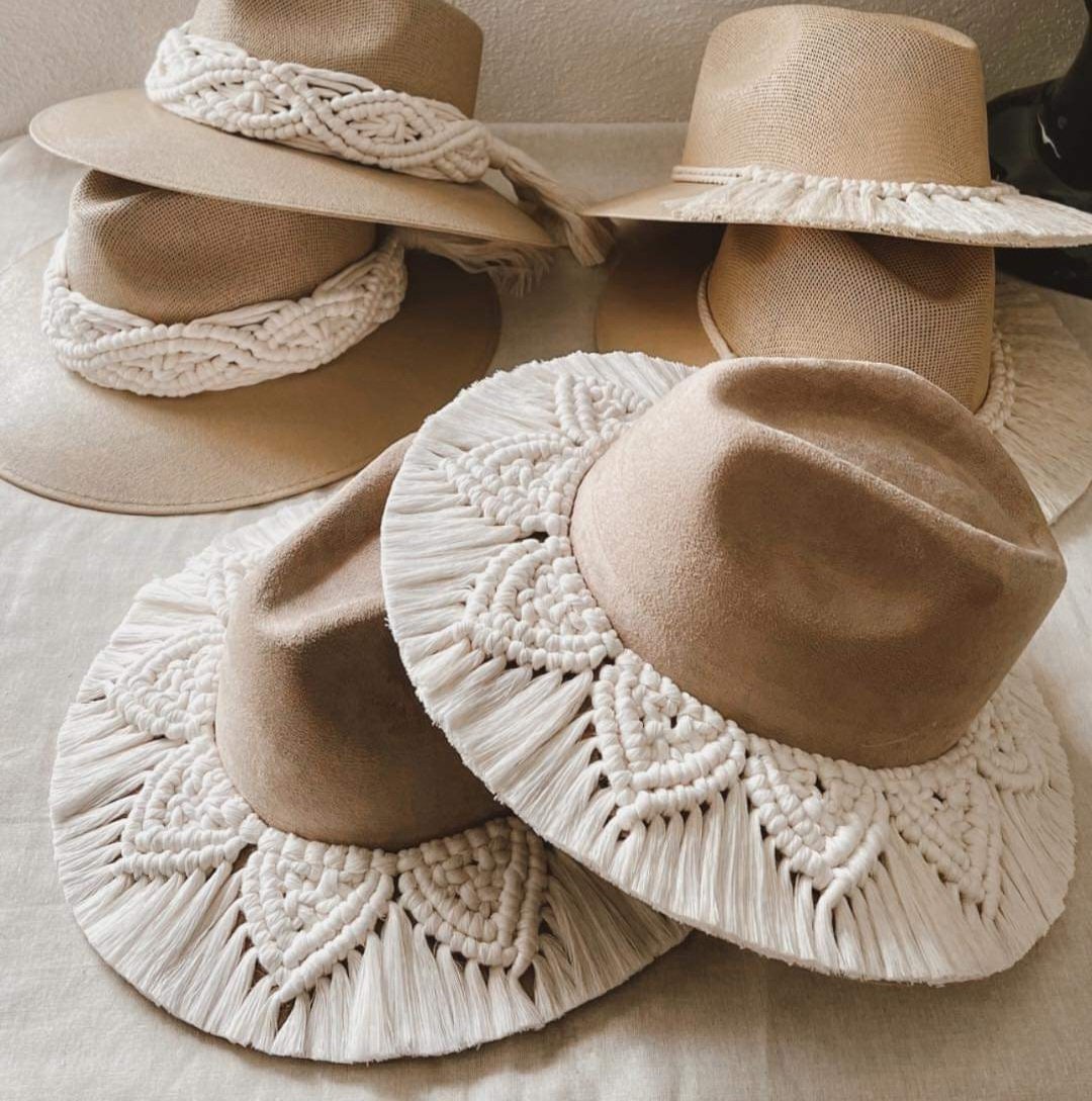 Macrame band suede fedora