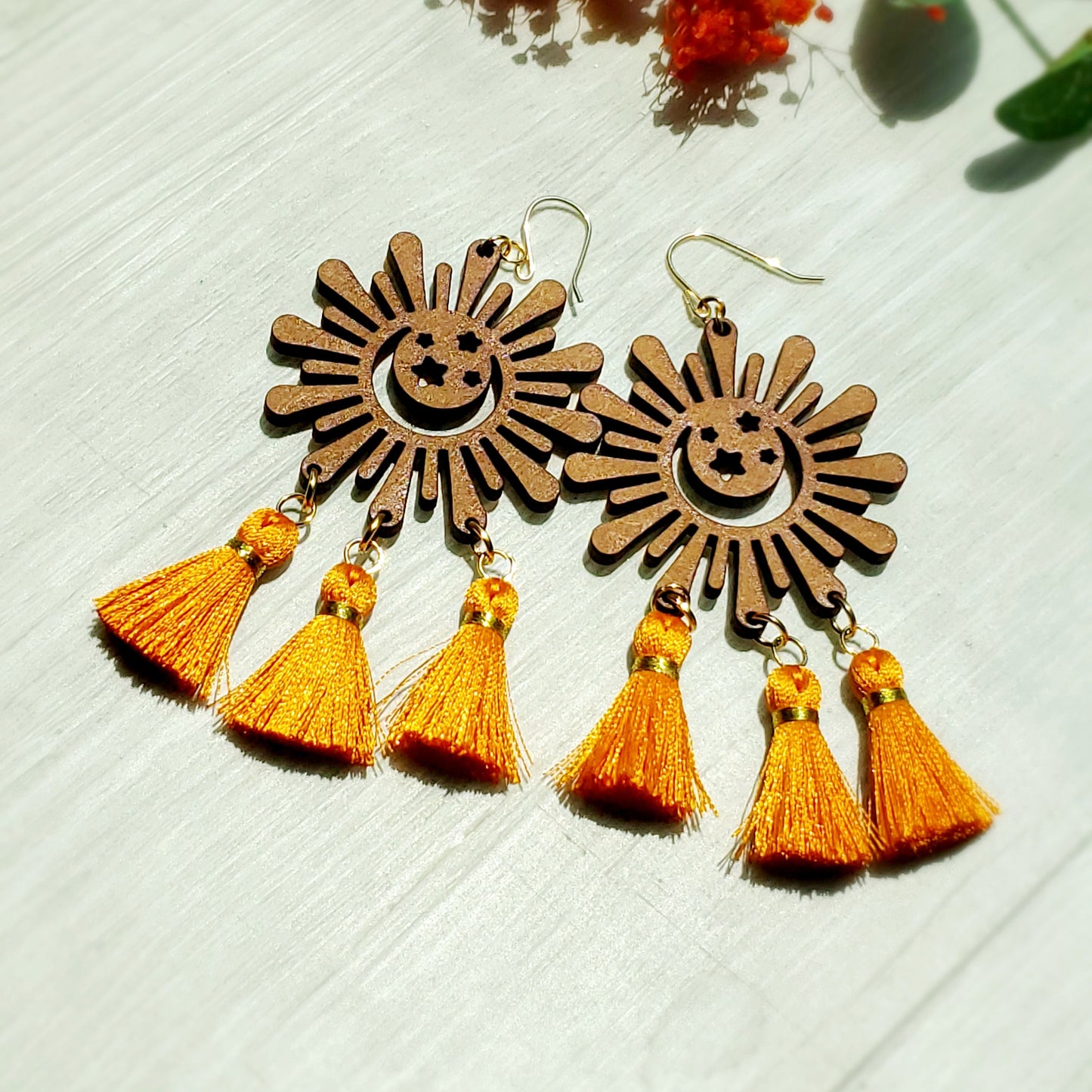 Laser cut wood earrings "Mystyka"