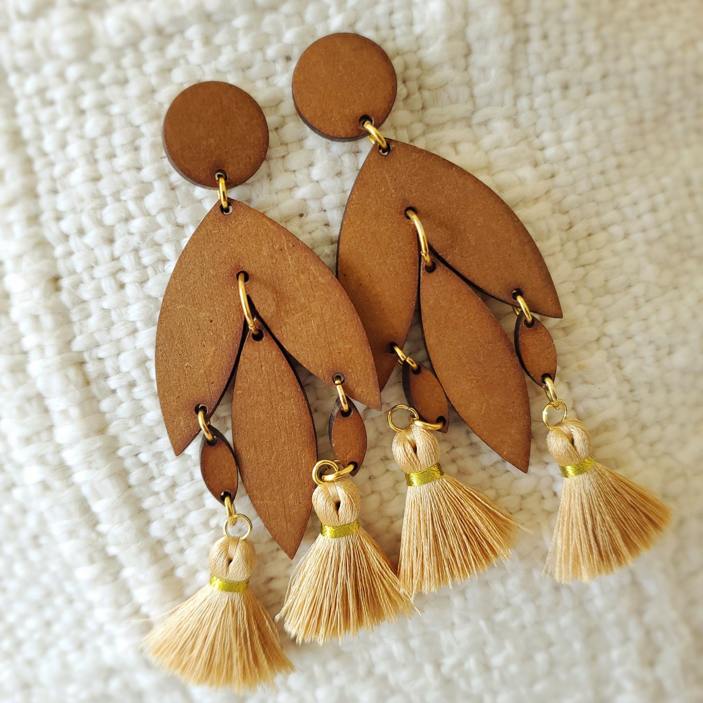 Laser cut wood earrings "Geometry"