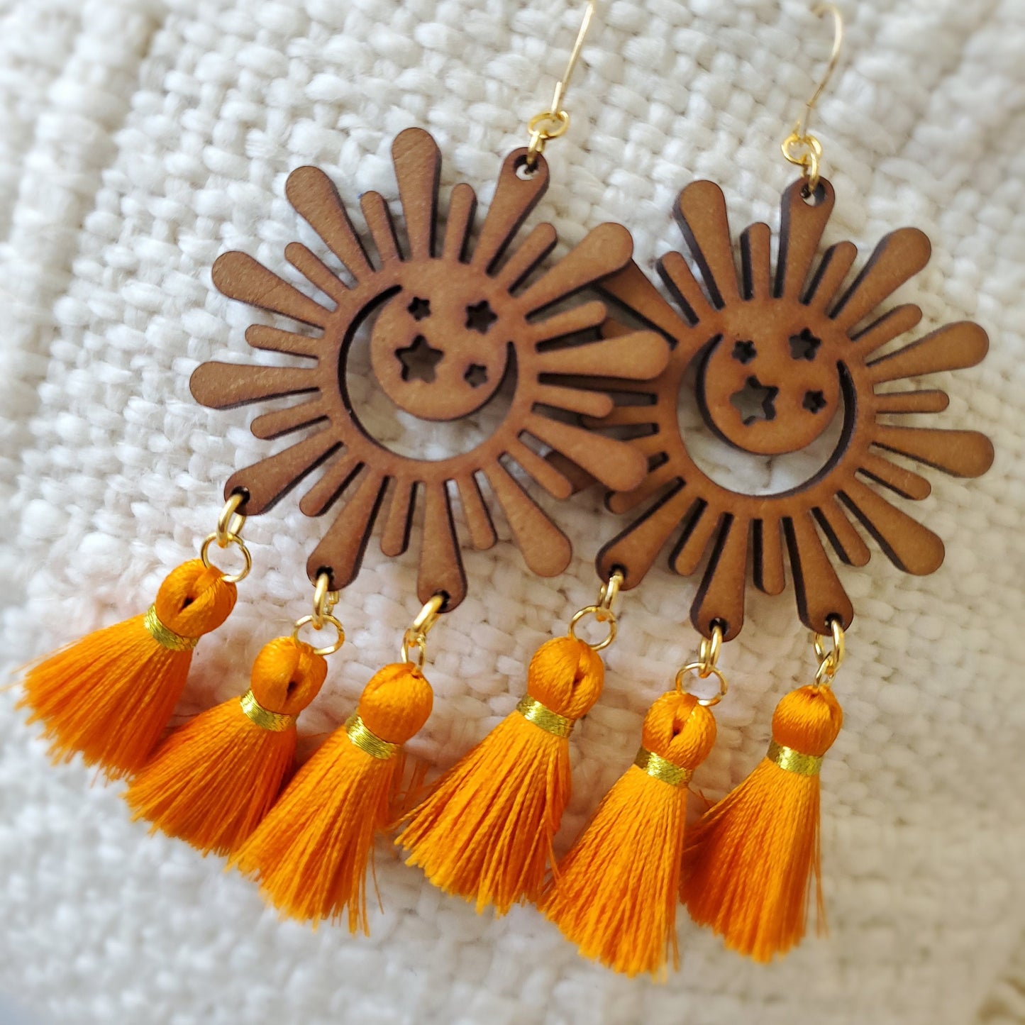 Laser cut wood earrings "Mystyka"