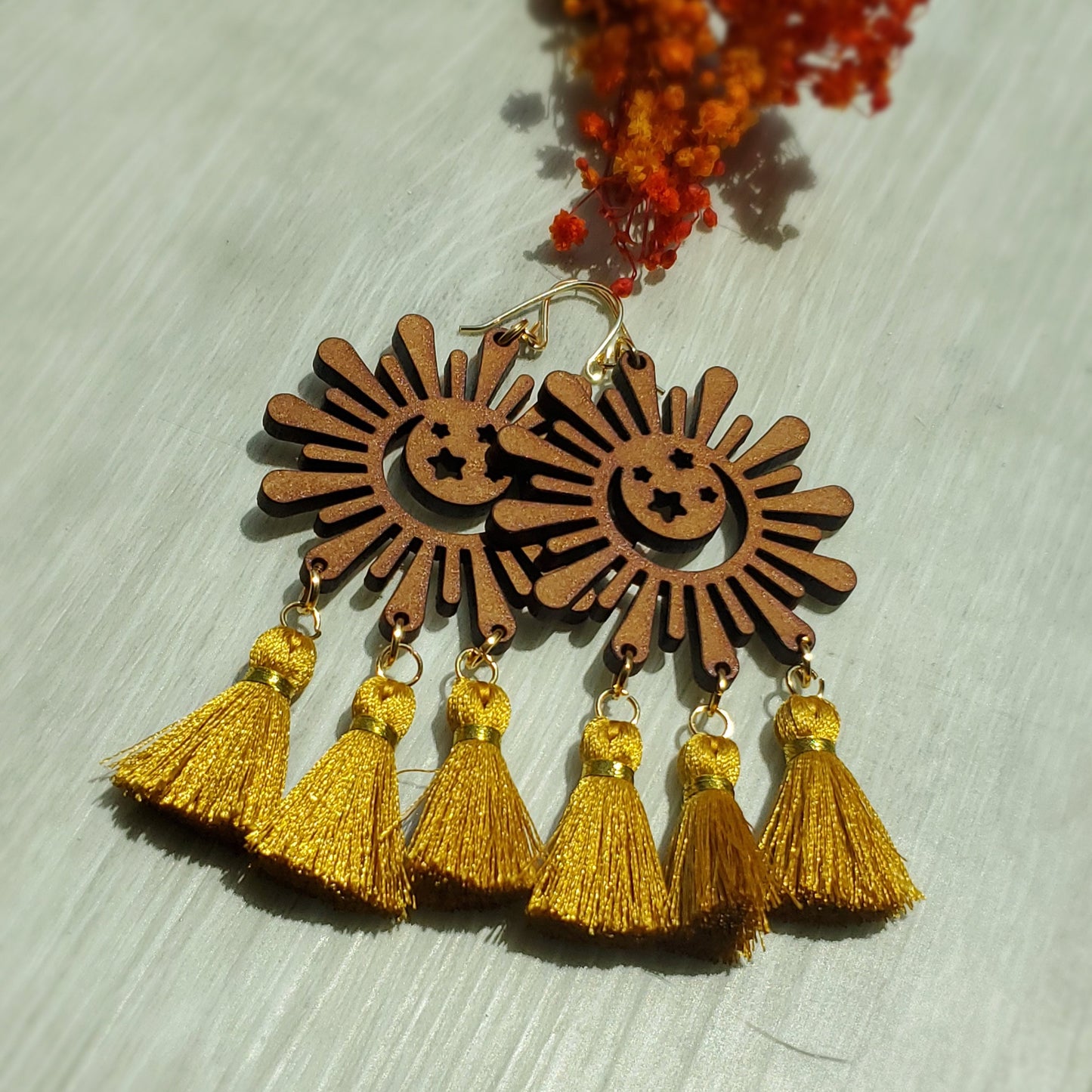 Laser cut wood earrings "Mystyka"