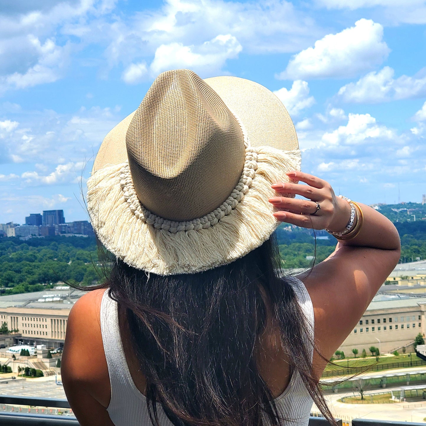 Macrame band hat