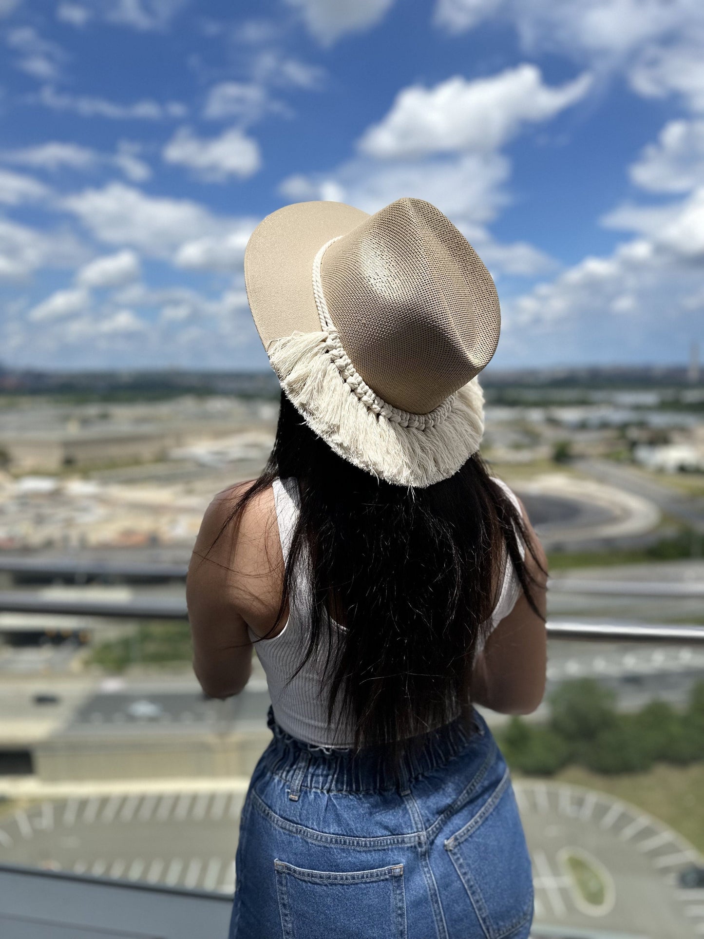 Macrame band hat